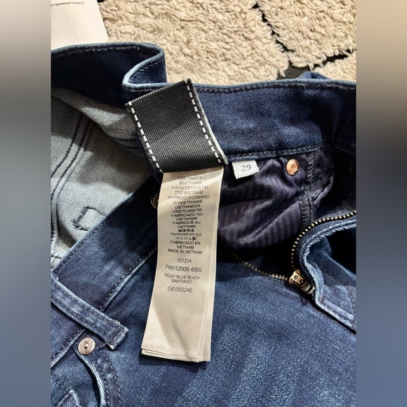 NWT 7 For All Mankind Dojo in Blue Black Santiago - Picture 5 of 7